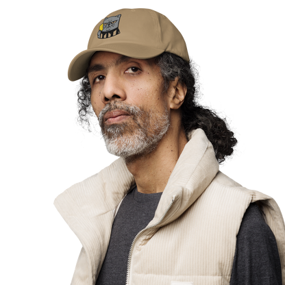 Offside Referee Cat embroidered dad hat — khaki, left alt view
