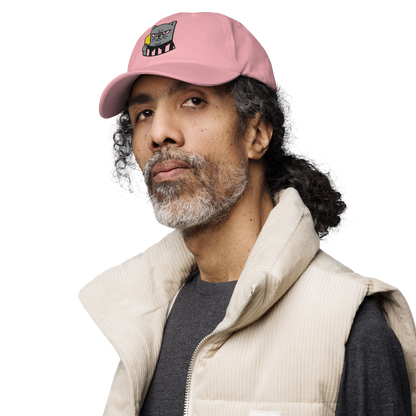Offside Referee Cat embroidered dad hat — pink, left alt view