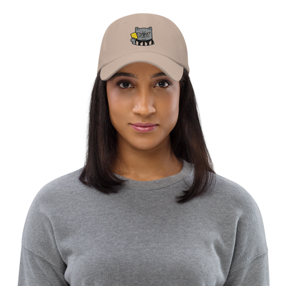 Offside Referee Cat embroidered dad hat — stone, additional view