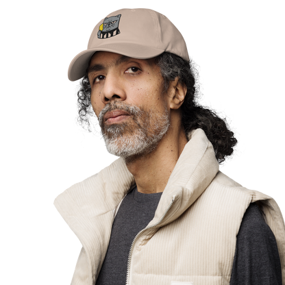 Offside Referee Cat embroidered dad hat — stone, left alt view