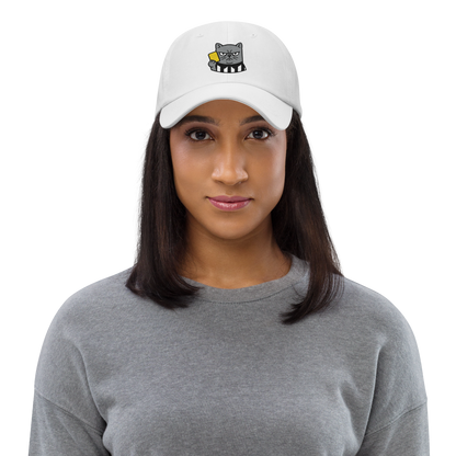 Offside Referee Cat embroidered dad hat — white, additional view