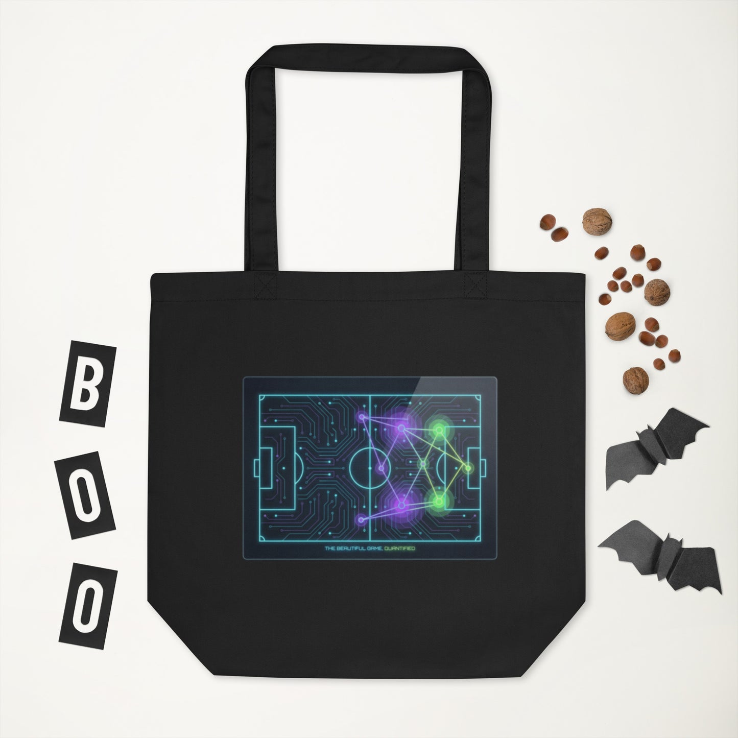 Beautiful Game Quantified soccer eco tote bag — black, additional view