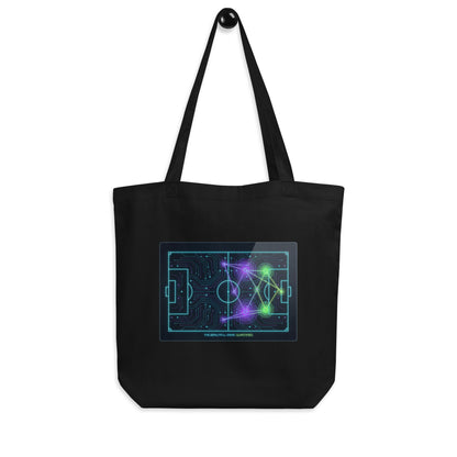 Beautiful Game Quantified soccer eco tote bag — black, alternate angle