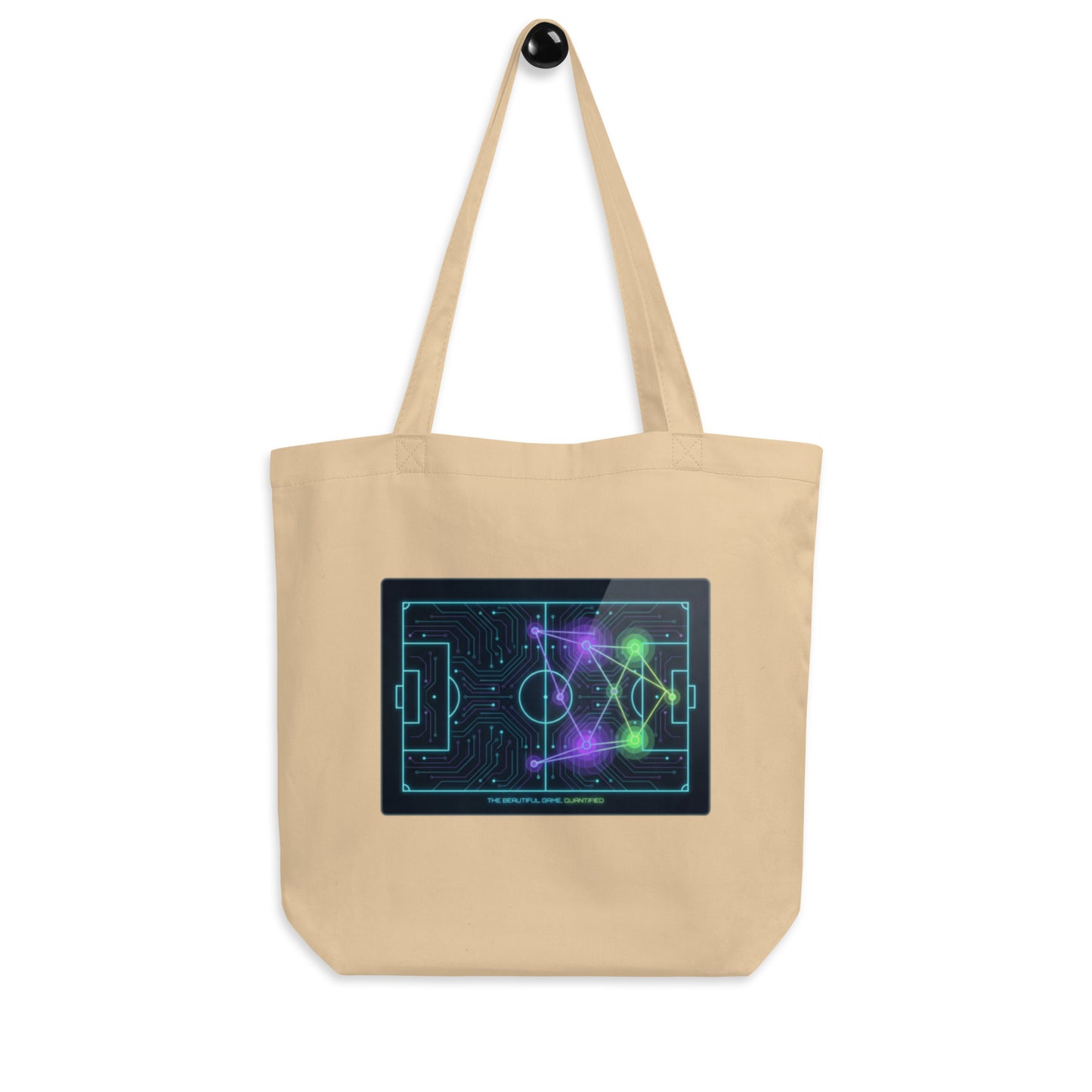 Beautiful Game Quantified soccer eco tote bag — oyster, lifestyle