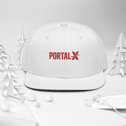 PORTAL X embroidered snapback cap — white, additional view