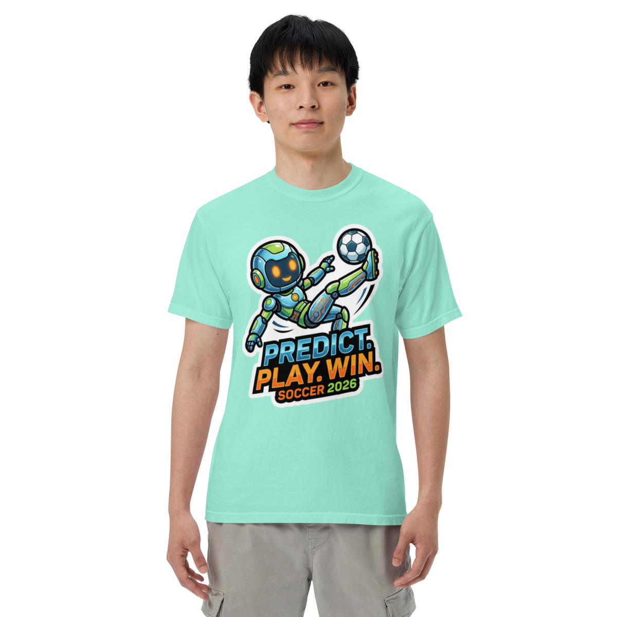 Predict Play Win unisex tee — chalky mint, additional view