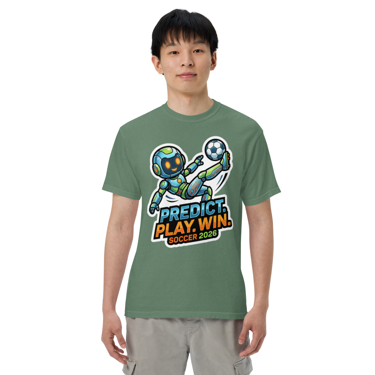 Predict Play Win unisex tee — light green, additional view